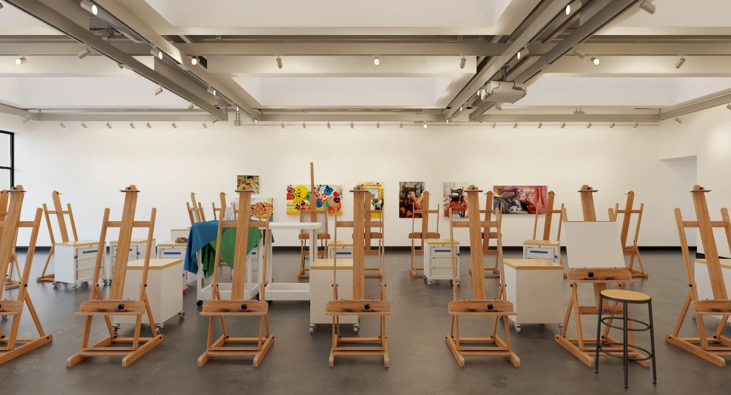 Studio Arts Space Interior Scene 3D Model_05